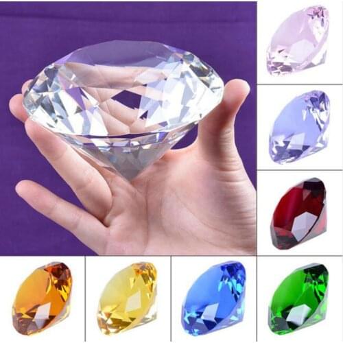 Huge 100mm Crystal Glass Diamond Paperweight Quartz Crafts Home Decor Fengshui Ornaments Birthday Wedding Party Souvenir Gifts
