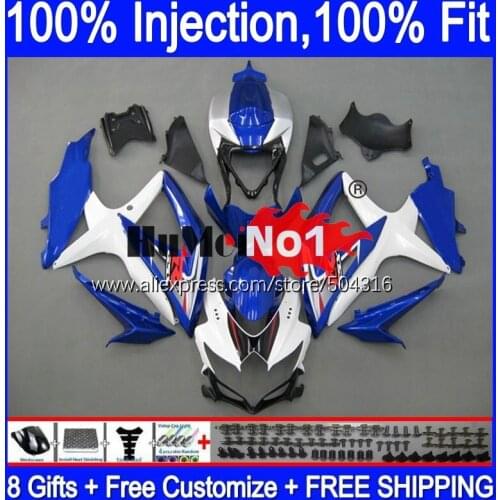 OME For SUZUKI GSXR-750 GSXR600 GSX-R750 2008 2009 2010 17MC.112 GSXR-600 K8 GSXR750 GSXR 600 750 08 09 10 Fairings Blue White