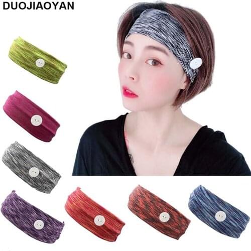 DUOJIAOYAN European and American fashion breathable sports hairband elastic button hairband wash face makeup hairband female