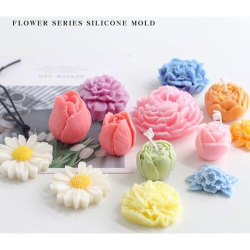 Rose Lily Fondant Silicone Mould Gypsum Cake Decorating Diy Chocolate Baking Tools 3d Silicone Mold Handmade Soap Mold