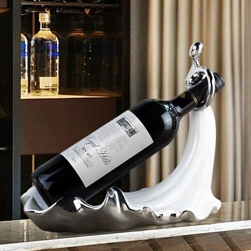 Modern Creative Ceramic Mayim Red Wine Bottle Rack Lucky Lady Sets Home Decor Figurines & Miniatures Wedding Decoration Crafts
