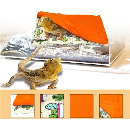 1 Pc Reptile Sleeping Bag Cartoon Tropical Cactus Print Blanket with Pillow Cage Sleepovers Nap Mat for Bearded Dragon Leopard