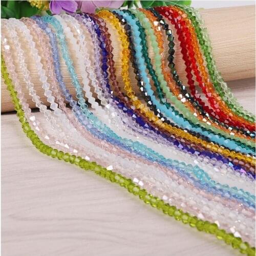 3/4/6mm Czech Bicone Crystal Glass Beads for Jewelry Making Diy Supplies Mix Color Spacer Beads Wholesale