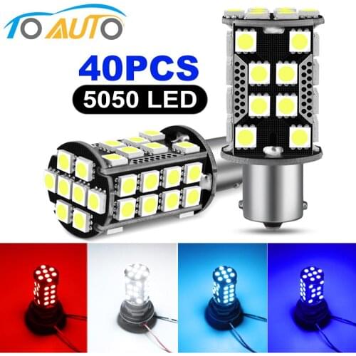 2pcs 1156 BA15S P21W Led Bulb 1157 BAY15D P21/5W LED Bulbs R5W R10W 1156 BAU15S PY21W 40SMD 5050 Chips Car Turn Signal Lights