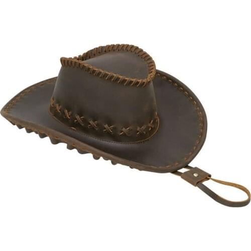 Vintage New Travel Handmade Cowhide Hat Western Cowboy Hat Mad Horse Skin Hat Sunshade Hat Show Hat