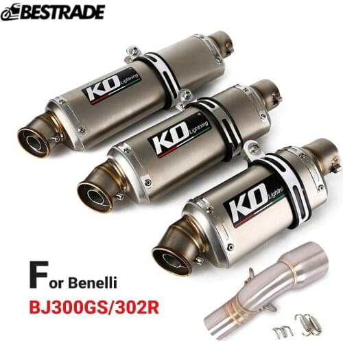 Exhaust System For Benelli BJ300GS 302R Middle Link Connect Pipe Slip 51mm Muffler Tube 310mm 370mm 440mm Length Stainless Steel