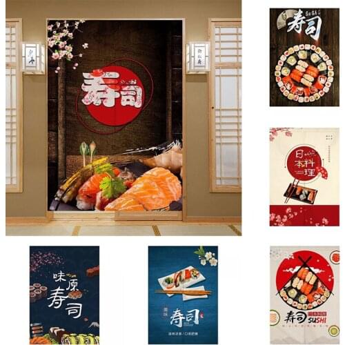 Japanese Style Sushi Shop Door Curtain Fabric Store Decorative Partition Curtain Kitchen Hanging Curtain Blackout Curtain