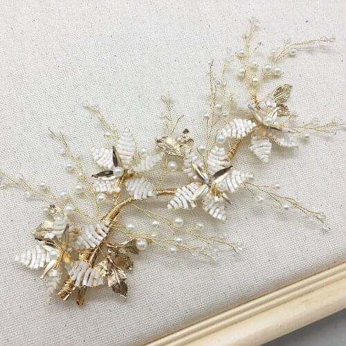Flower Duckbill Clip Faux Pearl Hairpin Exquisite Vintage Side Clip Wedding Headdress Hair Accessories for Girls LXH