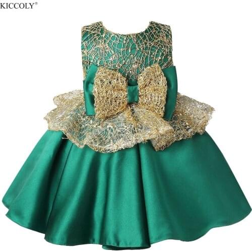 Green Tulle Girl Summer Party Dress Pageant Gown Big Bow Princess Wedding Ball Gown Girls First Communion Flower Girl Dresses
