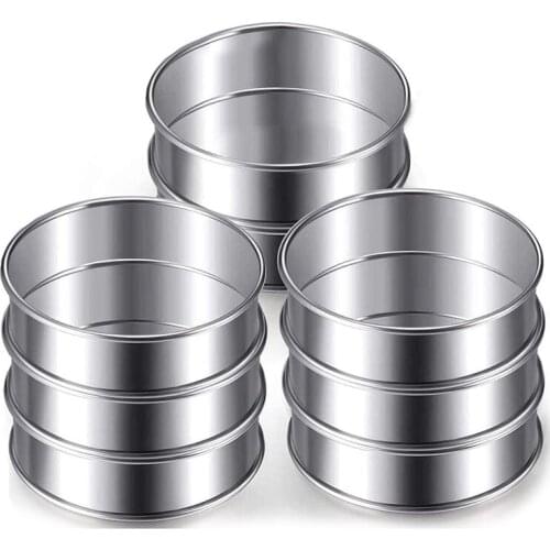 10 Pcs Muffin Tart Rings,Round Cake Baking Ring Mold,Cake Mousse and Pastry DIY Baking Mould Tool for Home Food Making