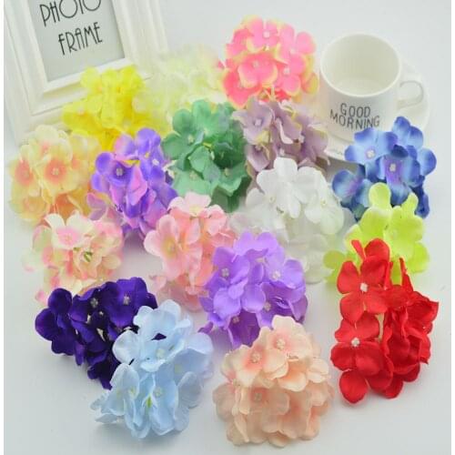 100pcs 10cm silk hydrangea for home wedding vases for decoration bridal accessories fake flower diy scrapbook Artificial flowers