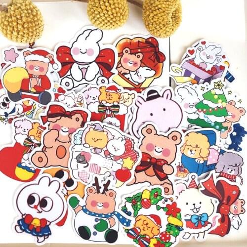 20PCSCute Christmas children gift Stickers Crafts And Scrapbooking stickers book Student label Decorative sticker DIY Stationery