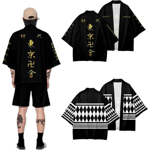 2021 Anime Tokyo Revengers T-shirt Hanagaki Takemichi Ken Ryuguji Cloak Jackets Draken Haori Ryuguuji Ken Mikey Kimono Men/Women