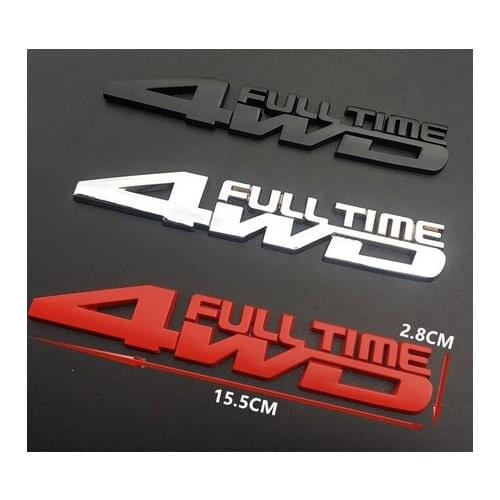 3D Black Auto Stickers Metal 4WD Shape Chrome Badge Emblem Decals Motorcycle Modified Car Accessories