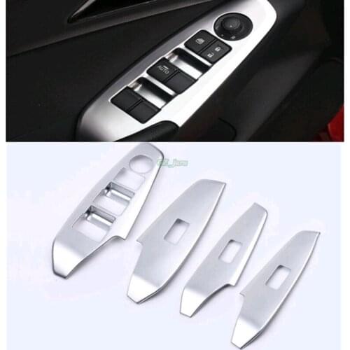 4PCS ABS Matt Interior Door Window Adjust Button Bowl Frame Cover Trim For Mazda 3 AXELA 2014 2015 2016 Accessories