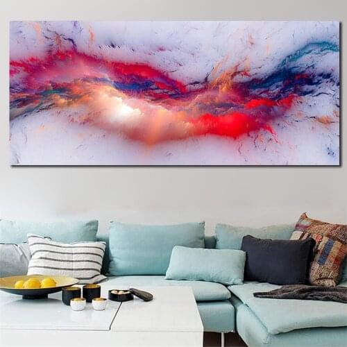 AHPAINTING Home Painting Red Cloud Abstract Wall Picture Paintings For Living Room Canvas Modern Art Poster Print No Frame