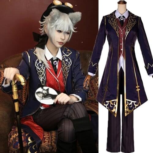 Anime Identity V Photographer Joseph Desaulniers Gentleman Suit Man Cosplay Costumes Shirt + Vest + Coat Halloween suits dress