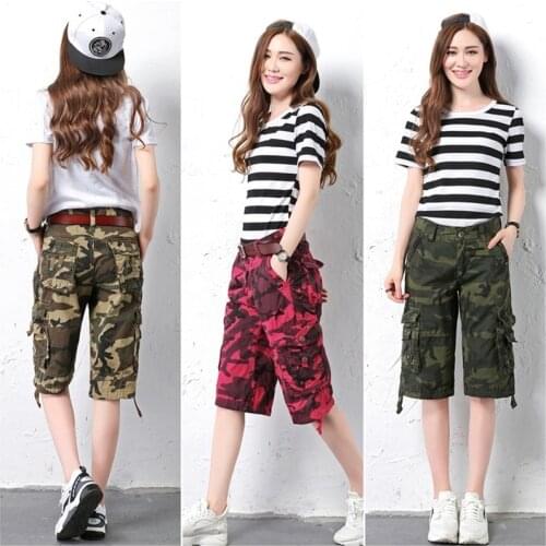 Military pants women Army Camouflage high waist loose Multi-pocket Pant versatile cotton Trouser ladies Street Jogger sweatpants