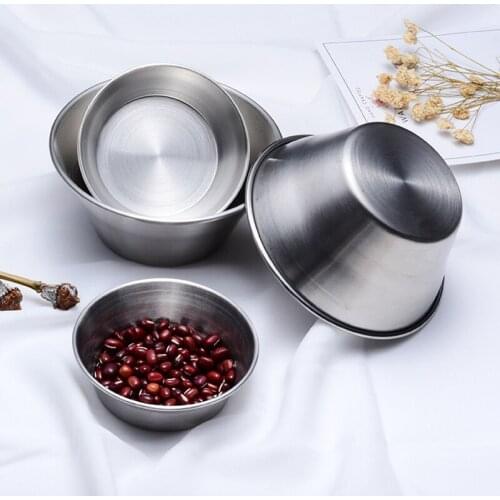 1 Piece Small Stainless Steel Bowl Soy Sauce Dish Dessert Dish Kitchen Sauce Small Dish Dip Rray Seasoning Dish Tableware Plates