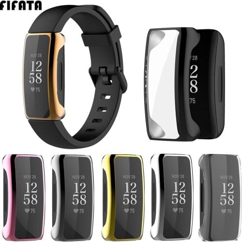 FIFATA TPU Plating Watch Protective Shell For Fitbit Inspire 2 Smart Watch Soft Silicone Watch Case Cover For Fitbit Inspire 2