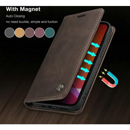 CaseMe Case For iPhone 11 12 mini Retro Wallet Cover Card Vintage Book Cover For iPhone SE20 7 8 Plus XS 12 Pro Max Leather Case