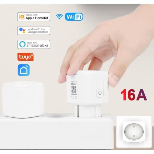 16A Tuya WiFi Mini Electrical Socket 100-240V Smart Plug Timing Remote Control For Alexa Google Home Siri APP HomeKit Smart Life