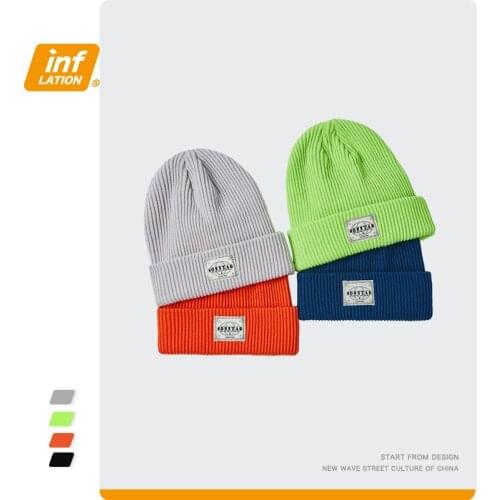INFLATION Knitted Beanie SkullCap Elastic Hats Unisex 291CI2020