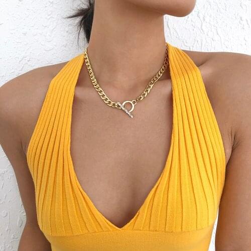 Lalynnly Fashion Geometry Pendant Necklace Designer Retro Rhinestone Necklace Women For Girls Female Acrylic Neck Jewelry N8828