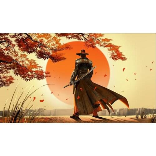 Lot Style Choose Japan samurai Cowboys Art Silk Poster for Your Home Wall Decor 24x36inch