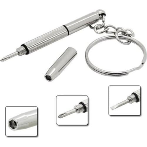 Mini Keychain Screwdriver Mobile Eyeglass Sunglasses Watch Repair Kit Tool Tools Key Chain Glasses LX4606