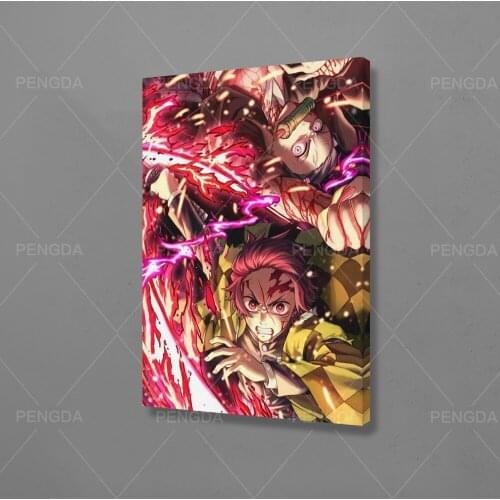 Canvas Wall Art Home Red Fire Fight Boy Girl Decorative HD Printed Poster Anime Painting Modern Modular Frame For Living Room