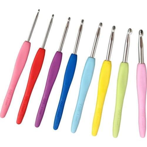 8pcs Colorful aluminum knitting and crocheting tools Crochet hook so weave sewing kit weave tools Hooks and knitting accessories