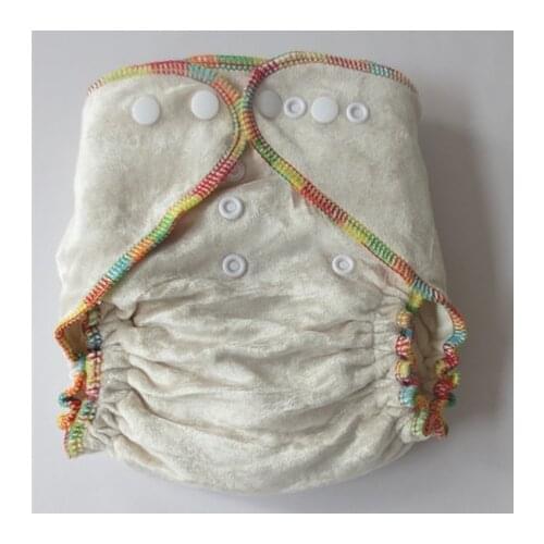 2015 New Arrival Single Rows Snaps Natural Bamboo Velour Cloth Diaper Fitted One Size 50 Nappy With 50 Bamboo Inserts NO PUL