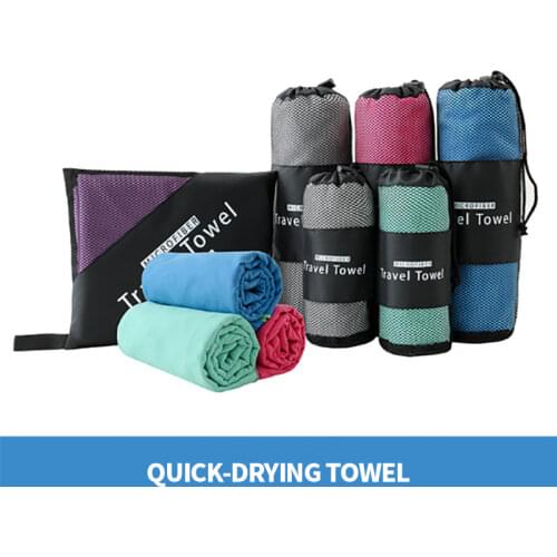 Solid Beach Towel Microfiber Sports Towel Superfine Fibre Quick-Drying Towels Portable Absorbent Double-sided Fleece Sand Free