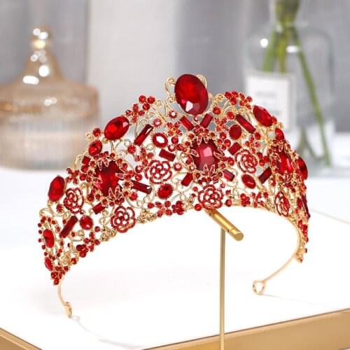 Bridal Semicircle Crown Headwear Rhinestones Inlaid Retro Headdress Luxury Alloy Crown Wedding Birthday Hair Accessories -VL16