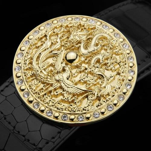 High Quality Dragon belt men designers genuine leather belt fashion Copper round buckle cowhide belts luxury brand Waist Strap