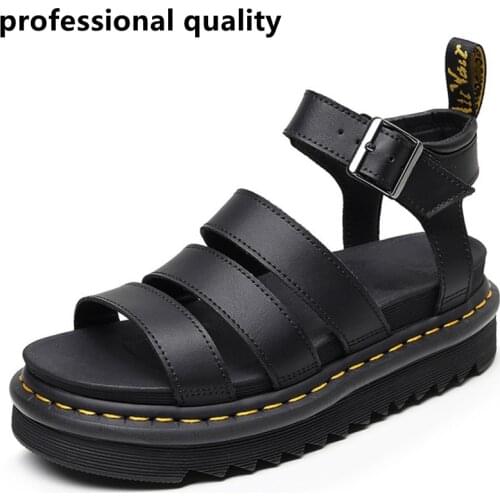 Ladies Martin Sandals Roman Buckle Open Toe Beach Shoes Thick-soled Leather Fish Mouth Sandals Fashion Comfortable Mens Sandals