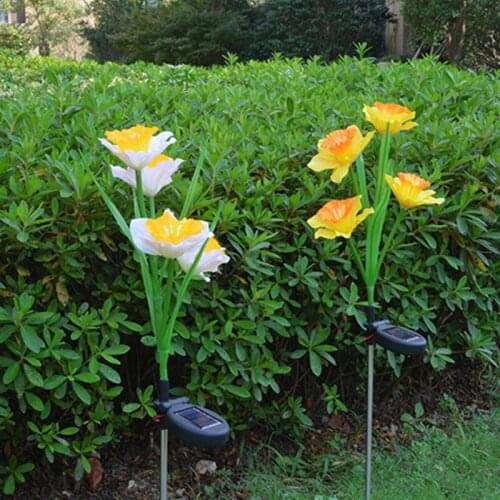 Solar Garden Light Colorful Color Solar Energy Daffodil Lights LED Outdoor Waterproof Flower Lawn Lamp Outdoor LED Solar Light