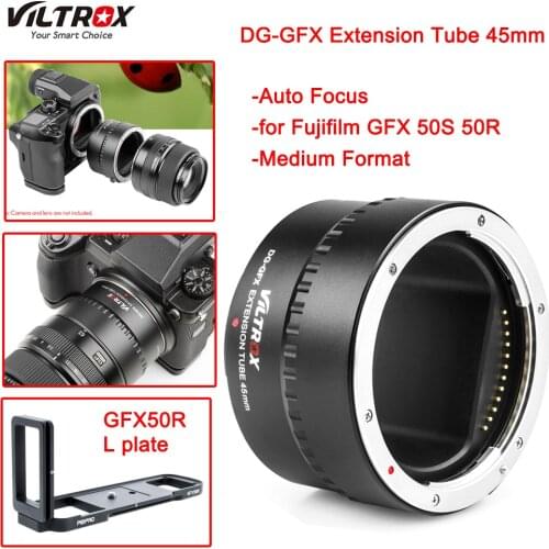 Viltrox DG-GFX Extension Tube 45mm Adapter Ring for Fujifilm GFX 50S 50R GFX100 Camera Lens Adapter Auto Focus GFX50R L Plate