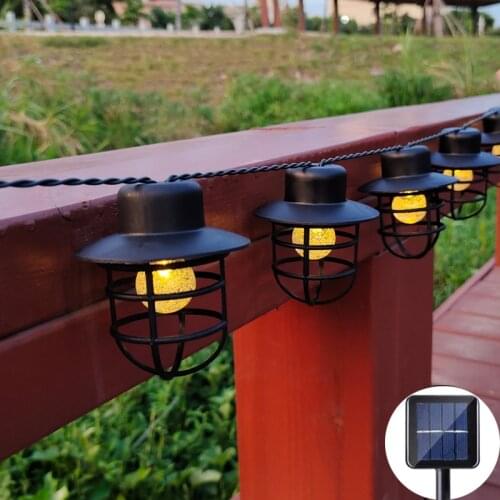 Solar 3.5M Outdoor Waterproof Retro House Shaped Bubble Ball String Lights 10LEDs Wedding Garden Balcony Cafe Decoration Lamp