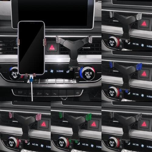 Crystal Sparking Universal Car Phone Holder Bling Rhinestone Car Air Vent Mount Stand Mobile Phone GPS Auto Holder