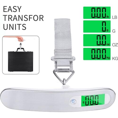 Pohiks 1pc Hand Held Belt Scale 50kg/110lb LCD Digital Hanging Scales For Travel Suitcase Luggage Weighing Balance Measurement