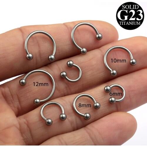 HONGTU 1PC G23 Titanium Body Piercing Jewelry Punk Horseshoe Septum Piercing Nose Lip Ring Ear Smiley Bar BCR Circular Barbell