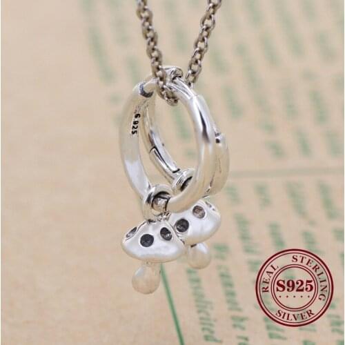 Valentines Day Original 925 Sterling Silver Mushroom Earrings Simple Wild Pacifier Earrings For Women Gift Jewelry