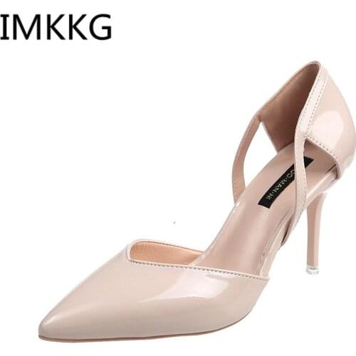 Big Size 2019 New Fashion high heels women pumps thin heel classic black pink green red beige sexy prom wedding shoes A00031