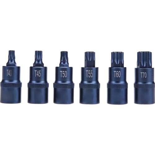 Torx Screwdriver Bit Tool 1/2 Socket Bits Adapter T20 T25 T27 T30 T35 T40 T45 T50 T55 T60 T70 1/2 inch Adapter Hand Tool