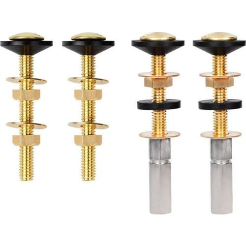 2 PcsToilet Seat Bolts Kit, Universal Heavy Duty Stainless Steal With Extra Long Downlock Nuts Rubber Washers Gaskets