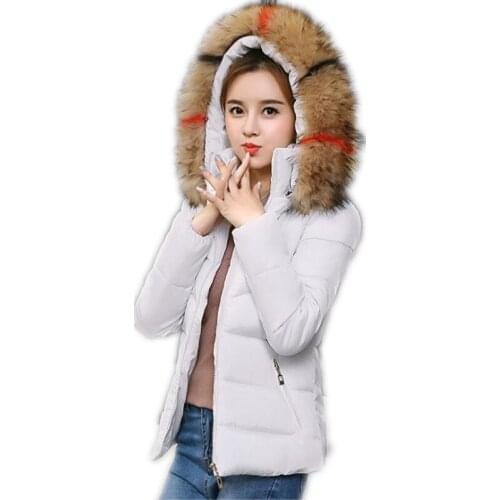 2018 New Winter Thicken Short Women Parkas Female Hooded Colorful Fur Collar Down Cotton Jacket Female Padded Outerwear CoatQ443