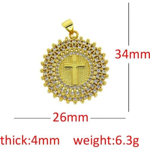 3 pcs gold copper religious cross pave crystal CZ charm pendant new trend for making DIY jewelry for necklace earrings 2021
