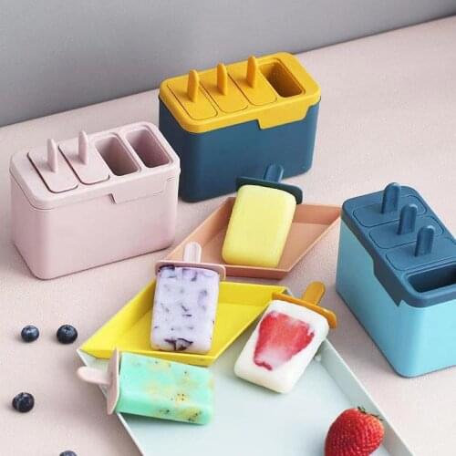 4 Cells Ice Cream Mold DIY Rectangular Jelly Magic Maker Home Ice Tray Mould Kitchen Freeze Accessories